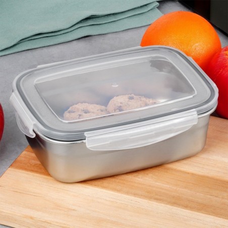 Terasest toidunõu kaane ja tihendiga 700 ml