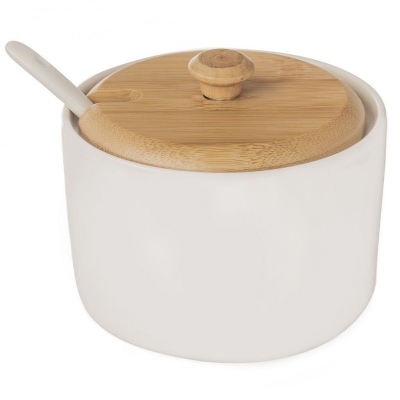 Suhkrutoos lusikaga, valge portselan, WHIT... | FreshDesign.ee