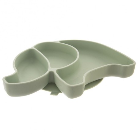 Laste taldrik silikoonist roheline elevant... | FreshDesign.ee