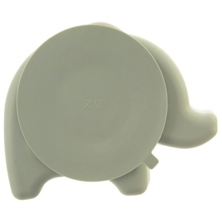 Laste taldrik silikoonist roheline elevant... | FreshDesign.ee