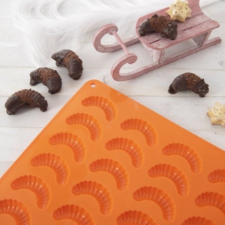 Silikoon oranž küpsisevorm sarvesaiadele