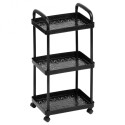 Ratastel riiul must 3-tasandiline 30x21x61 cm | FreshDesign.ee