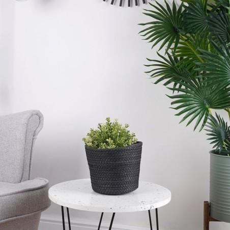 Punutud lillepoti kate, must, 19x15,5 cm | FreshDesign.ee