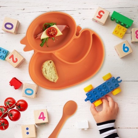 Laste taldrik silikoonist oranž part 19,5x19 cm