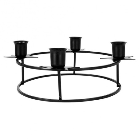 Must metallist küünlajalg 4 küünlale 25x8,5 cm | FreshDesign.ee