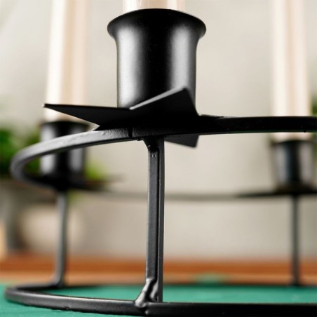 Must metallist küünlajalg 4 küünlale 25x8,5 cm | FreshDesign.ee