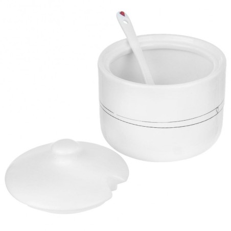 Suhkrutoos lusikaga keraamiline valge SÜDA... | FreshDesign.ee