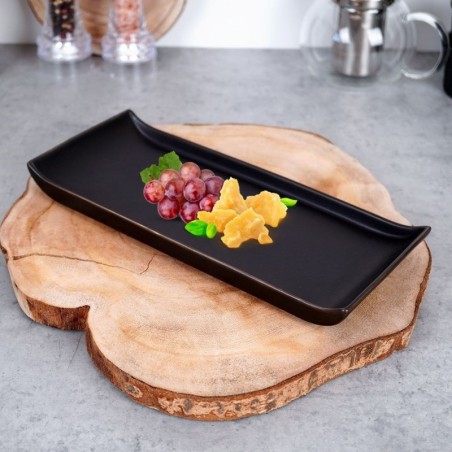 Keraamiline suupistetaldrik must 28,5x12 cm