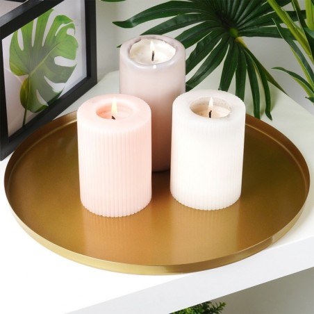 Dekoratiivne küünalde alus, metall, kuld, 30 cm