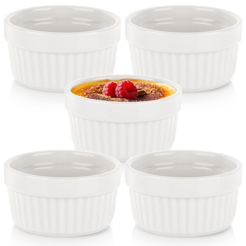 Valged portselanist küpsetusnõud 7 cm, 5 tk. | FreshDesign.ee