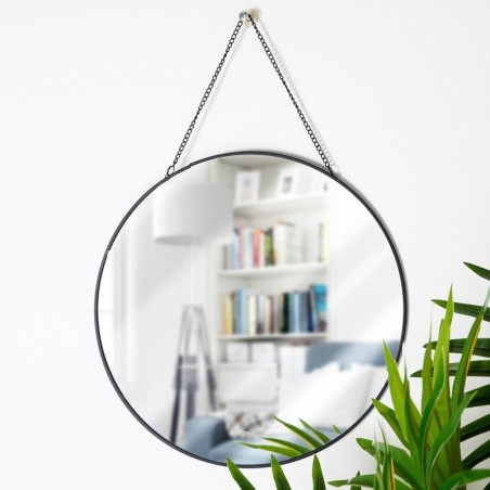 Seinapeegel must ümmargune 29 cm