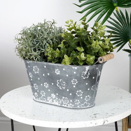 Metallist lillepoti kate, lilled, 29,5 cm