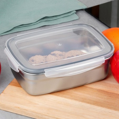 Terasest toidunõu kaane ja tihendiga 500 ml