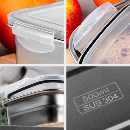 Terasest toidunõu kaane ja tihendiga 500 ml | FreshDesign.ee