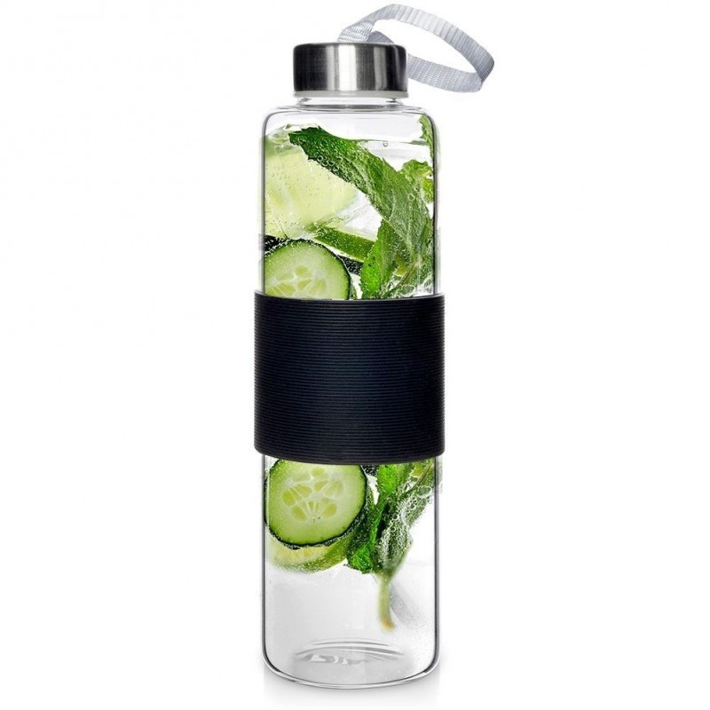 Klaasist veepudel must 600 ml | FreshDesign.ee