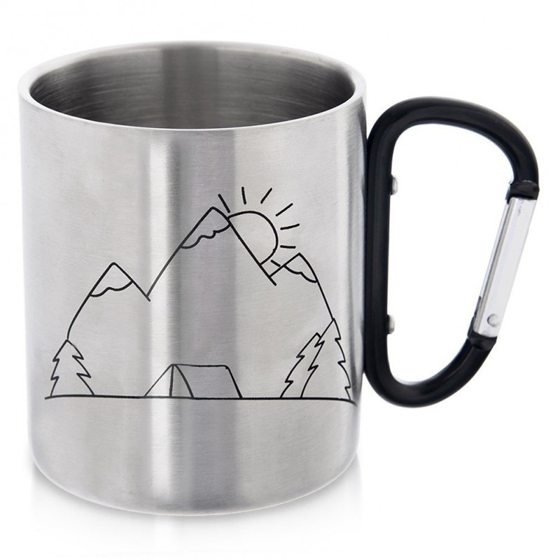 Terasest reisikruus karabiiniga 350 ml | FreshDesign.ee