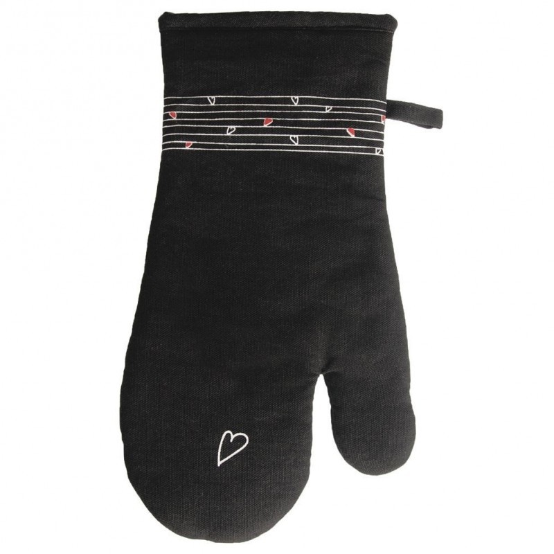 Must puuvillane magnetiga ahjukinnas HEART 30 cm | FreshDesign.ee