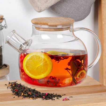Kohvi- ja teekann klaas kurnaga 1 l