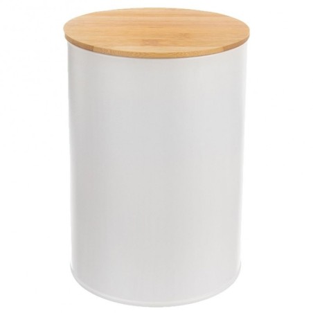 Toidunõu metallvalge bambusest kaanega WHITELINE 1,3 l