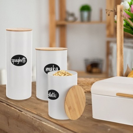 Toidunõu metallvalge bambusest kaanega WHI... | FreshDesign.ee