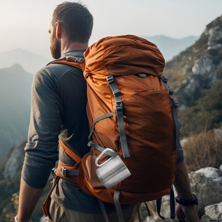 Terasest reisikruus karabiiniga 350 ml | FreshDesign.ee