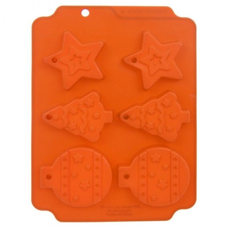 Silikoonist küpsisevorm, oranž, jõulud