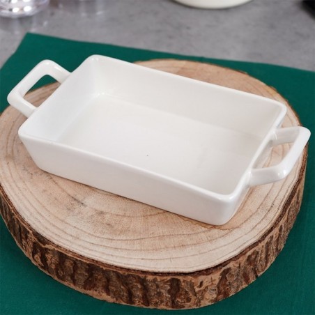 Valgest portselanist ahjunõu 20x10x4 cm, 300 ml