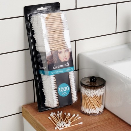 Bambusest puuvillased kosmeetikapulgad 1000 tk.