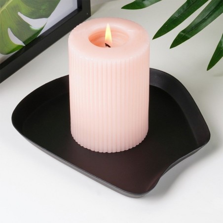 Dekoratiivsete küünlakompositsioonide alus, metall, must, 17x15,5 cm