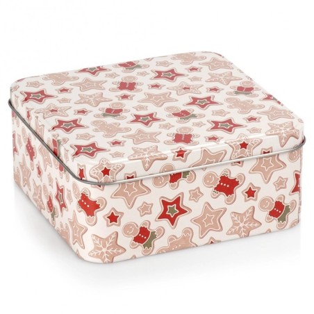 Metallist jõuluküpsise konteiner, 15x15x6,5 cm | FreshDesign.ee