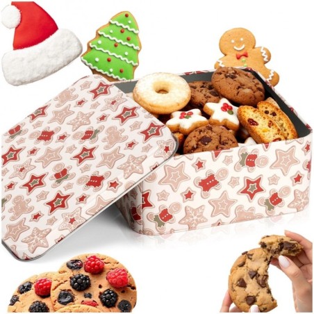 Metallist jõuluküpsise konteiner, 15x15x6,5 cm | FreshDesign.ee