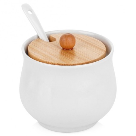 Keraamiline suhkrutoos lusikaga valge | FreshDesign.ee