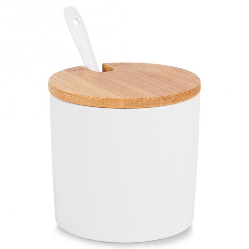 Keraamiline suhkrutoos lusikaga valge | FreshDesign.ee