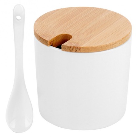 Keraamiline suhkrutoos lusikaga valge | FreshDesign.ee