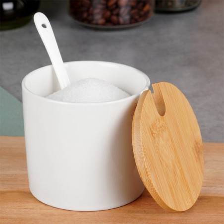 Keraamiline suhkrutoos lusikaga valge | FreshDesign.ee