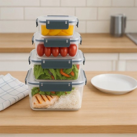 Toidunõud kaane ja tihendiga, 4 tk.