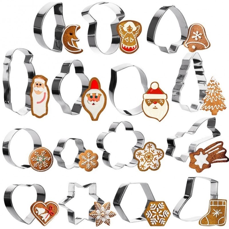 Piparkoogivormid terasest Christmas MISTY 15 tk. | FreshDesign.ee