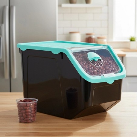 Must kaanega köögivilja- ja puuviljamahuti 12 liitrit