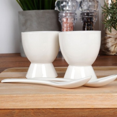 Munatopsid lusikatega, valge portselan, 2 tk. | FreshDesign.ee
