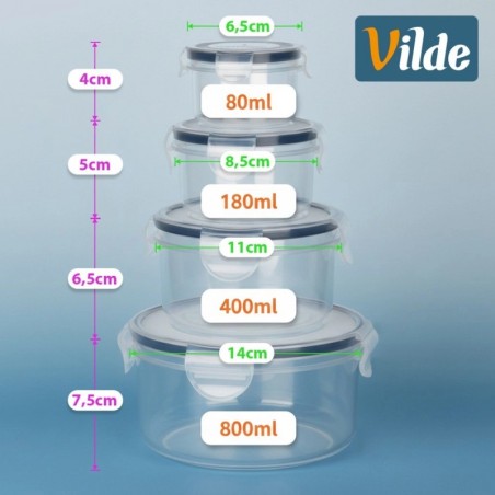 Toidunõud kaane ja tihendiga, 4 tk. | FreshDesign.ee