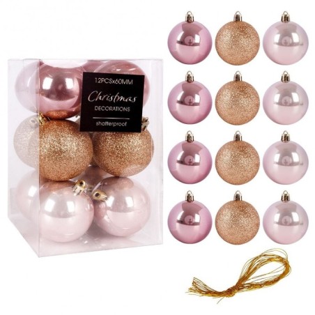 Jõulupuu ehted, roosad, purunemiskindlad, ... | FreshDesign.ee