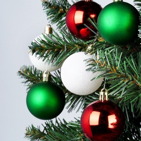 Purunematud jõulukaunistused, punane roheline valge 5 cm 16 tk.