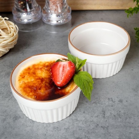 Valged portselanist küpsetusnõud 9 cm, 170 ml 2 tk.