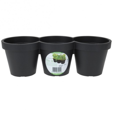 Kolmekordne plastikust aiapott must 39,5 cm | FreshDesign.ee