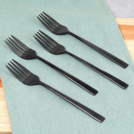 Mustast terasest magustoidukahvlid, 4 tk.