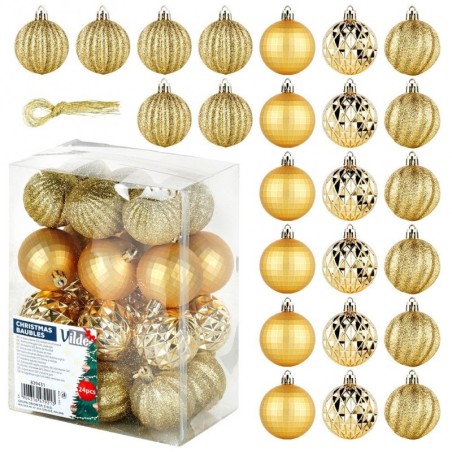 Purunemiskindlad jõuluehted, kuld, 5 cm, 24 tk. | FreshDesign.ee