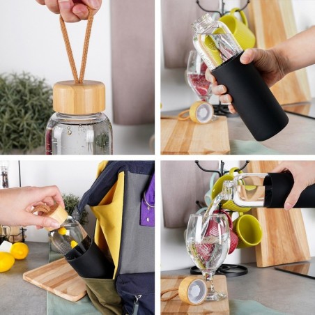 Klaasist veepudel silikoon ümbrisega 500 ml | FreshDesign.ee