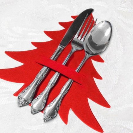 Söögiriistade kate punane jõulupuu 4 tk. | FreshDesign.ee