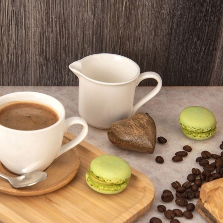 Valge portselanist piimakann 6x6 cm, 100 ml