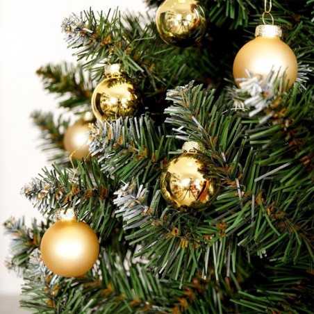 Klaasist jõulukuuse ehted, kuld, 3,5 cm, 16 tk.